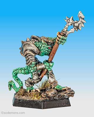 Troglodyte with Attacking with Halberd