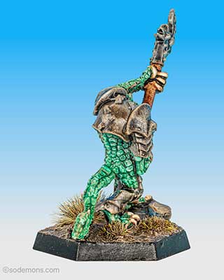 Troglodyte with Attacking with Halberd