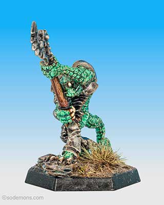 Troglodyte with Attacking with Halberd
