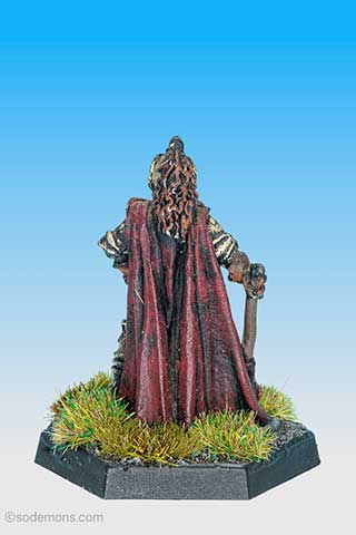 Armoured Female Cleric with Cloak and Mace