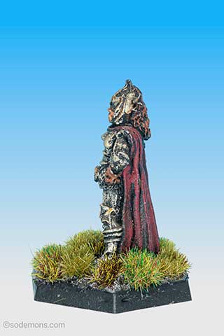 Armoured Female Cleric with Cloak and Mace