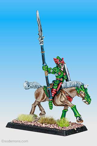 DRAG7: Helmeted Rider with lance on Horse