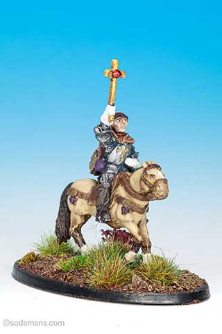 FAC3 Mounted Cleric with Cross and Mace v1