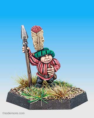 HL4 - Halfling with Spear and Plume