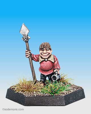 HL5 - Halfling with Spear and Mug