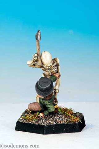VFW117 Skeleton Attacking Man with Axe