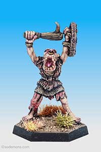 C16 Orc with Spiked Club & Shield