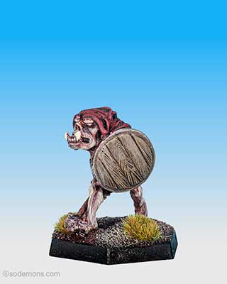 FTO1 Orc advancing with Mace and Shield