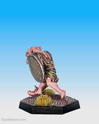 FTO1 Orc advancing with Mace and Shield