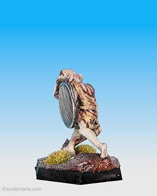 FTO1 Orc advancing with Mace and Shield