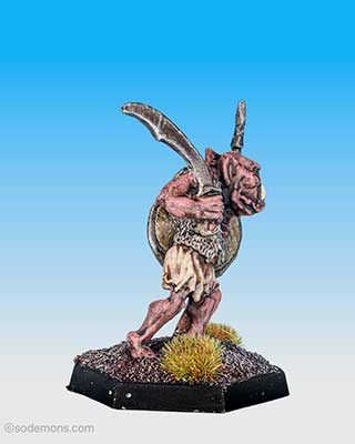 FTO3 Orc advancing with Sword, Spear and Shield