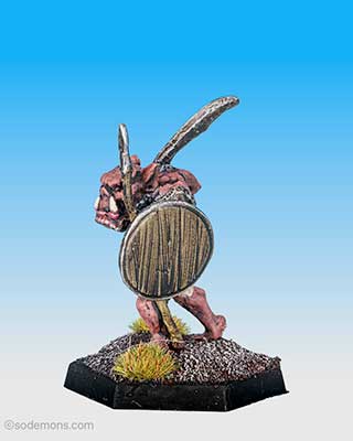 FTO3 Orc advancing with Sword, Spear and Shield