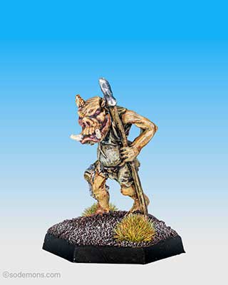 FTO9 Orc advancing with Axe and Spear