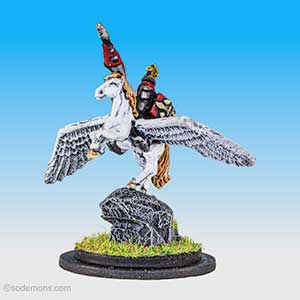 Warmaster Bretonnian Hero on Pegasus 