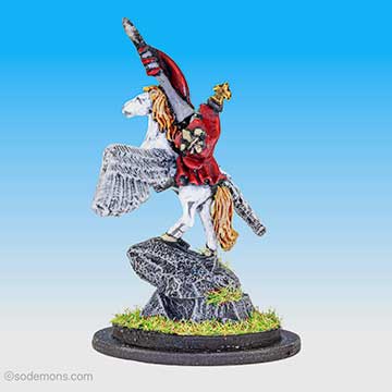 Warmaster Bretonnian Hero on Pegasus 