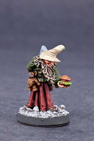 Kindly Wizard with Hamburger
