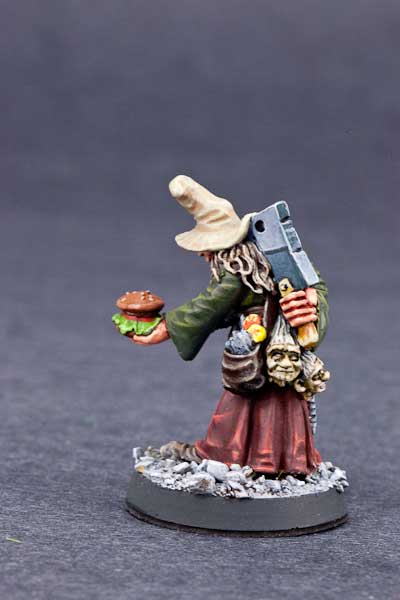 Kindly Wizard with Hamburger