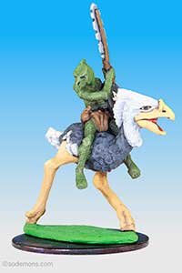 Beaked Dragonewt riding Demi-bird