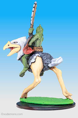 Beaked Dragonewt riding Demi-bird