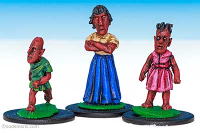 Female Red Orc & Children