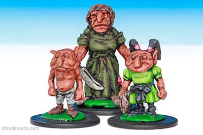 Female Gnoll & Children