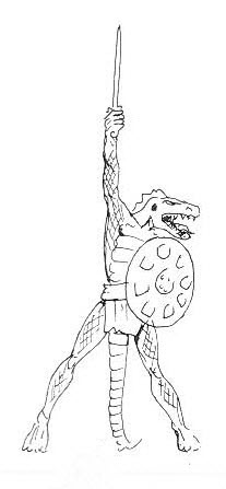 c26 Lizardmen with Upraised Sword